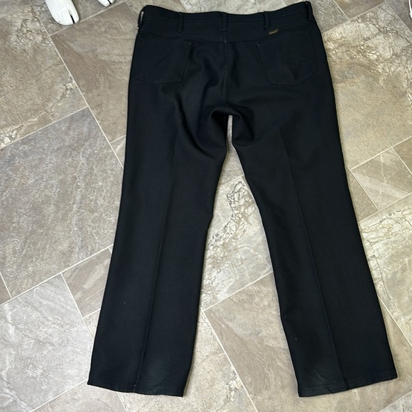 Vintage Men’s Wrangler ranch pants 80's Black Wrangler, Polyester, Bootcut NWOT - Picture 4 of 16